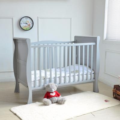 China Solid Wood Ningbo OEM Sled Baby Crib Solid Wood Bed for sale