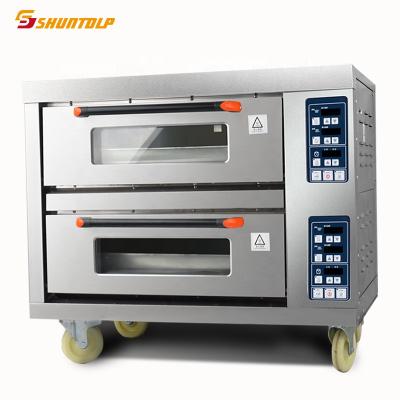 China 2 Deck 2 Deck Bread Deck Commercial Catering Electric Oven, Two Deck Double Deck Pizza Oven, Cake Bakery Restaurant Equipment for sale