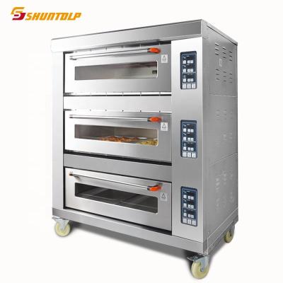 China Electric Bread Oven Maker 3 Deck 6 Trays Commercial Bakery Restaurant Kitchen Supply Commercial Equipment For Baking for sale