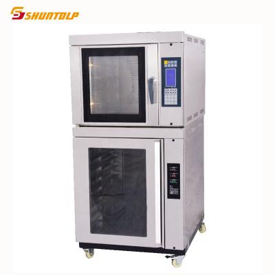 China Commercial Catering Industrial Electric Hot Air 5 Trays Convection Oven Under Proofer 2 In 1 Bakery Kitchen Equipment for sale