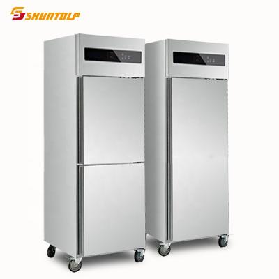 China Single-temperature Kitchen Stainless Steel Two Double Door Upright Refrigerator Restaurant,Commercial Fan Cooling Freezer,Refrigerator for sale