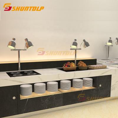 China Double-temperature Customize commercial hot cold mix restaurant food luxury commercial buffet bar showcase for sale