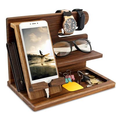 China Morden Manufacturer Wholesale Multifunctional Wooden Deand Desk Nightstand Organizer For Men for sale