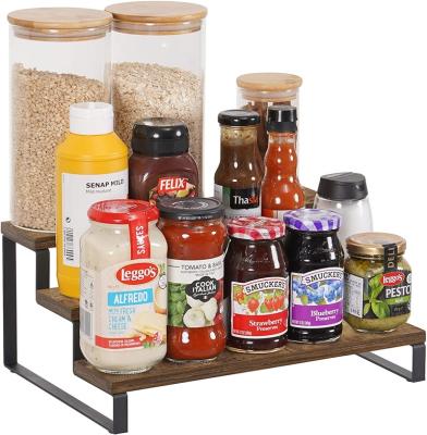 China Morden Factory Price Finely Processed 3-Tier Kitchen Storage Revolving Spice Rack for sale