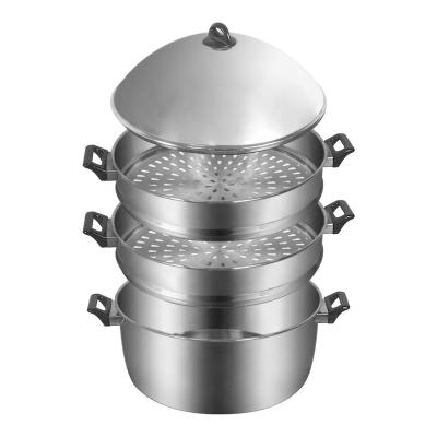 China Large Sustainable Traditional Fruit Steamer Cooking Couscous Pot Large Format Steel Food Steamer for sale