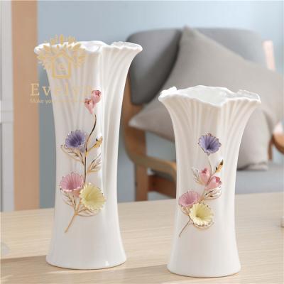 China Creative Dry Flower China Porcelain Ceramic Vase Design Eco-friendly And Durable To Wedding Decor for sale