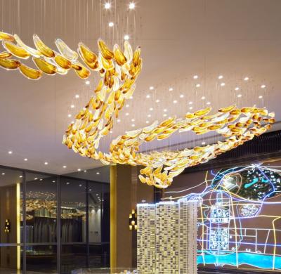 China Hotel lobby chandelier front desk reception negotiation area combined modeling custom engineering lamps Sales Department lamps for sale