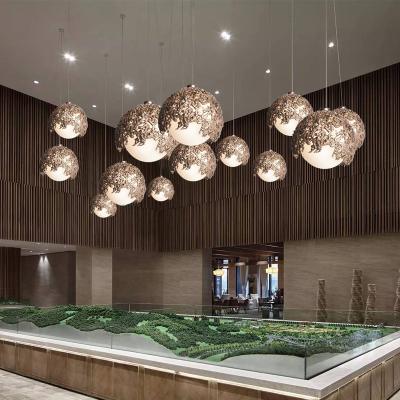 China duplex building Stair chandelier villa loft hollow long chandelier project customized hotel lobby Sales Department lamps for sale