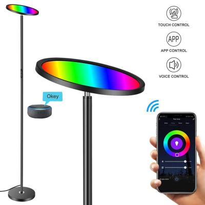 China 24W RGB Smart WiFi LED Floor Lamp Modern with Alexa & Google Home for sale