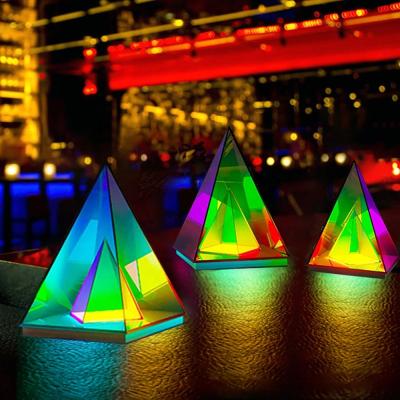 China Cube triangle Magical light decoration table desk lights Bedroom Night lamps for sale