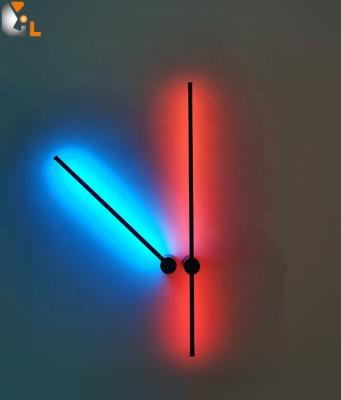 China Nordic modern black minimalist LED wall Lights living room decorative LED color changing RGB wall lamp for sale