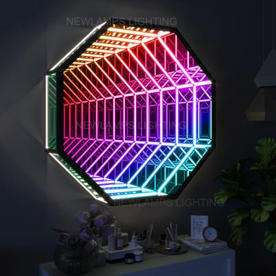 China Small Nordic Atmosphere Multilayer LED RGB Mirror Light For Living room for sale