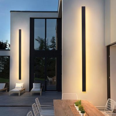 China Indoor Rectangle Wall Light Garden Villa Strip Line Lamp Bedside Wall Fixture Lighting Modern IP65 Waterproof Outdoor Wall Lamp for sale