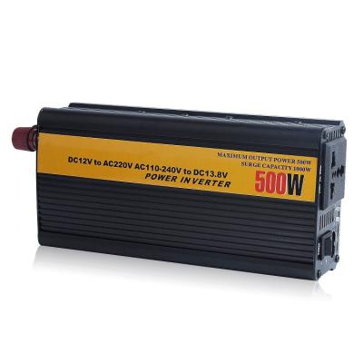 China AC 110v 220v Power Inverter 500W Portable Yes 12v 24v DC Modified High Quality Sine Wave Car Power Inverter With Charger for sale