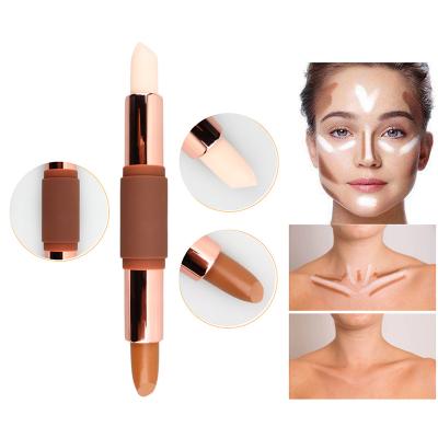 China Private Label Waterproof Wholesale Face Shimmer Makeup Bronzer Contour Highlighter Bar Double Head Pastel Stick for sale