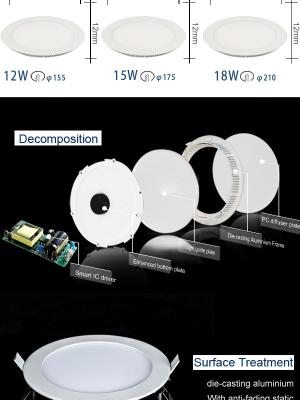 China Instrumententafel-Leuchte Suspendierungs-Energieeinsparung des Aluminium-6 des Watt-runde LED zu verkaufen