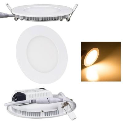 China Indoor Round Recessed LED Ceiling Panel Light 600lm Warm White Ultra Bright for sale