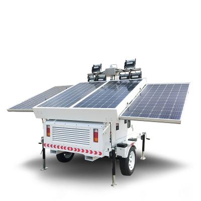 China Construction site lighting lights 400w 900w price light with 600w solar panel telescopic mast lighting tower trailer mobile for sale