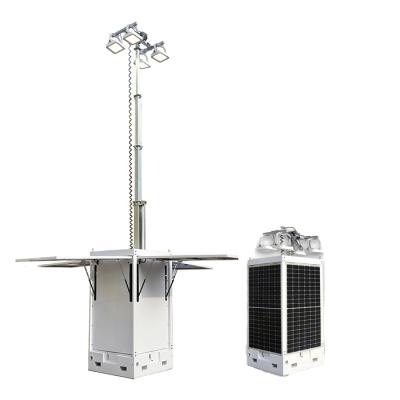 China Steel Galvanized Mobile Solar Tower Lights Portable LED Light Tower For Outdoor for sale