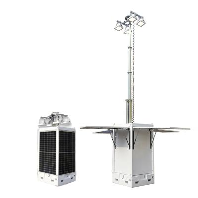 China Residential Solar Cuboid LED Lighting Tower Mobile LED Light Tower Portable And Easy Operate for sale