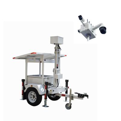 China Construction site mast telescopic mobile solar trailer with cctv cameras on top for construction site for sale