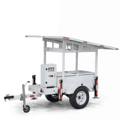 China Steel Solid 2kw Surveillance Technology And Go Trailer For Portable Mobile Solar Power Generator HiPOWER340 for sale