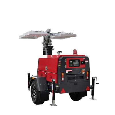 China Mining Lighting 9m Hydraulic Telescopic Mast 4x300W LED Diesel Light Tower For Mining for sale