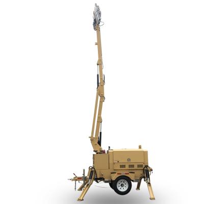 China Hydraulic Mobile Diesel Generator Mining 2400W Telescopic Mast LED Light Tower For Oil Field for sale