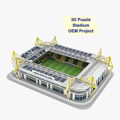 China Cartoon Toy 3D Puzzle Stadium Make A Perfect Football Stadium 3D Paper Model Fun And Educational Toys for sale