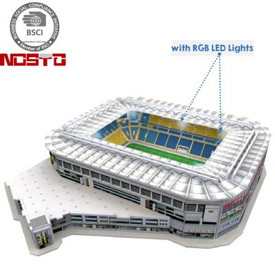 China DIY TOY 3D Puzzle Stadium With LED Lights , Football Stadium With Lights Model for sale