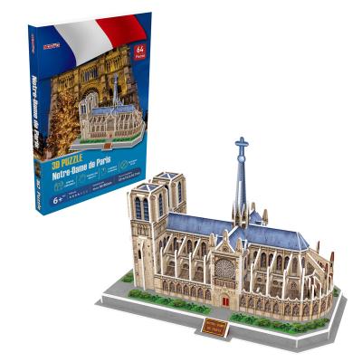 China Handmade cartoon Toy Nosto 3d puzzle education toy for children Notre architectural world famous Dame de Paris for sale