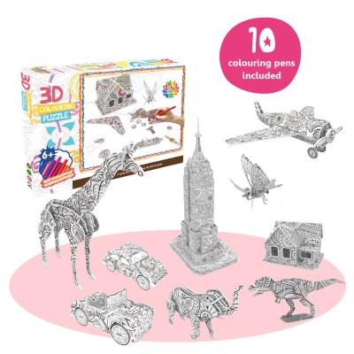 China DIY Practice Amazon 2022 Best Selling Toy 3D Puzzle Set 9 In 1 Coloring Puzzle For Kids for sale