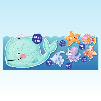 China Cartoon Toy Jumbo Pieces Coloring Puzzle Set 6 in 1 Kids DIY Toy Suitable for Age 3-6 Ocean Series for sale