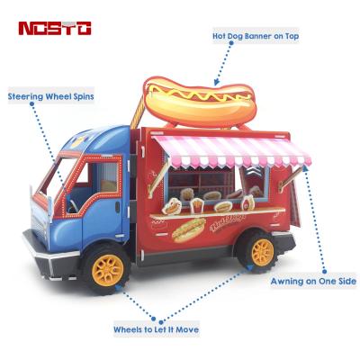 China Tent on a Nosto Vehicle Punch-Side Exits Build Your Own Toy FSC BSCI Certified Factory 3D Paper Food Truck Model for sale