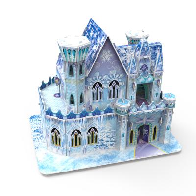 China DIY Practice 3D Puzzle DIY Dollhouse , Handmade Miniature Ice Castle With Furniture , Pretend Play for sale