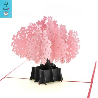 China 3D Artificial Cherry Blossom Stunning Spring Pops Up Card, for Birthday, for Her, for Wedding for sale