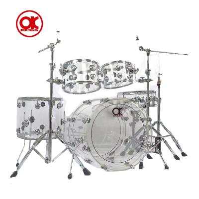 China Oilpaper New Style Drumkis Acoustic Rock 5 Pieces Acrylic Drum Set For Cheap Price Good Design Professional Tone 6 Pieces Drum for sale