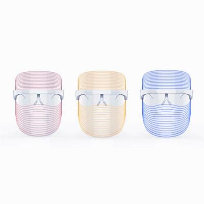 China Skin Tightening Led Phototherapy 3 Colors Beauty Face Mask PDT Led Machine Skin Care Facial Therapy Led Mask For Ance Removal for sale