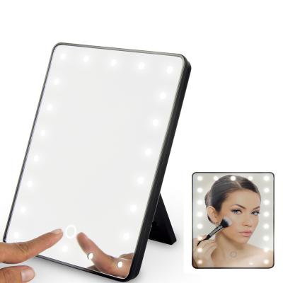 China 16 LED Light Touch Screen Touch Screen Portable Makeup Mirror Adjustable Light Table Mirror Vanity Mirror Cosmetics for sale