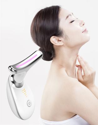 China 2021 New 3 Colors Tightening And Lifting Skin Light Wave Skin Lifting Device Beauty Lifter Double Electric Chin Reducer Machine Face Neck Massager for sale