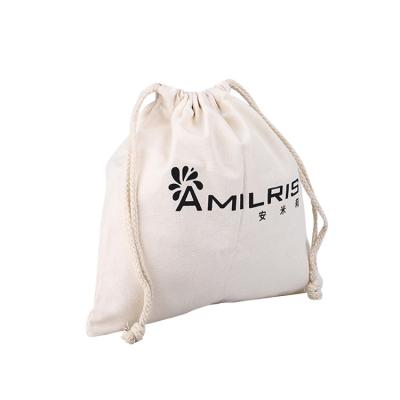 China Recyclable Cotton Drawstring Bag Custom Personalized Organic Cotton Package Pouch for sale