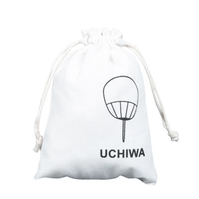 China Recyclable Customize Size Logo Printed Drawstring Cotton Pouch Bags For Package for sale