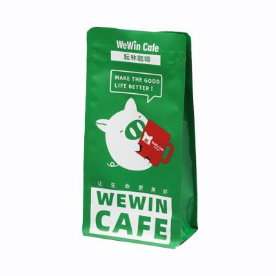 China Custom Resealable Flat Bottom Coffee Package Display Moisture Proof Plastic Bag For Coffee Packaging for sale