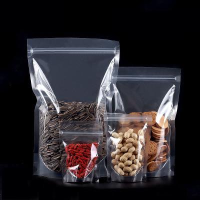 China Food Grade Transparent Resealable Barrier Stock Zipper Narrow Food Storage Packaging Mylar Bag for sale