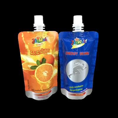 China Custom Multi Laminated Flexible Barrier Plastic Packaging Bag Holder Drinks Pouch With Spout for sale