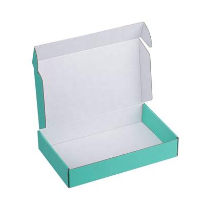 China Recycled Materials Custom Size Blue Printing Apparel Packaging Collapsible Box US Fluff High Grade Apparel Listing Box for sale