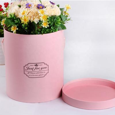 China Logo Round Luxury Wedding Rose custom made handmade boxes rose flower packaging cardboard flower hat box wholesale for sale