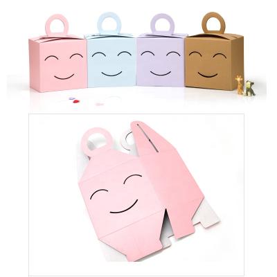 China Custom Materials Brand Logo Printed Pink Foldable Portable Nuts Food Cookie Cake Packaging Gift Reused Paper Boxes for sale