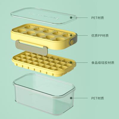 China Viable Portable Kitchen Pop Ice Ball Maker Mold Cute Animal Shape Ice Storage Box Large Capacity Silicone Cube Tray With Lid for sale