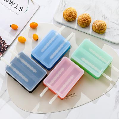 China Sustainable Homemade Popsicle Molds Rectangle Flexible Silicone Popsicle Molds Reusable DIY Silicone Popsicle Ice Cream Mold With Lid for sale